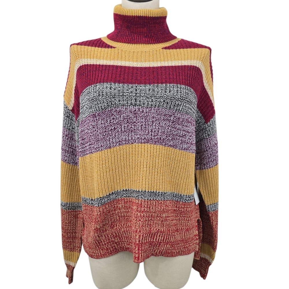 Urban Outfitters Women's Wide Striped Turtleneck Sweater Sz Medium NWT